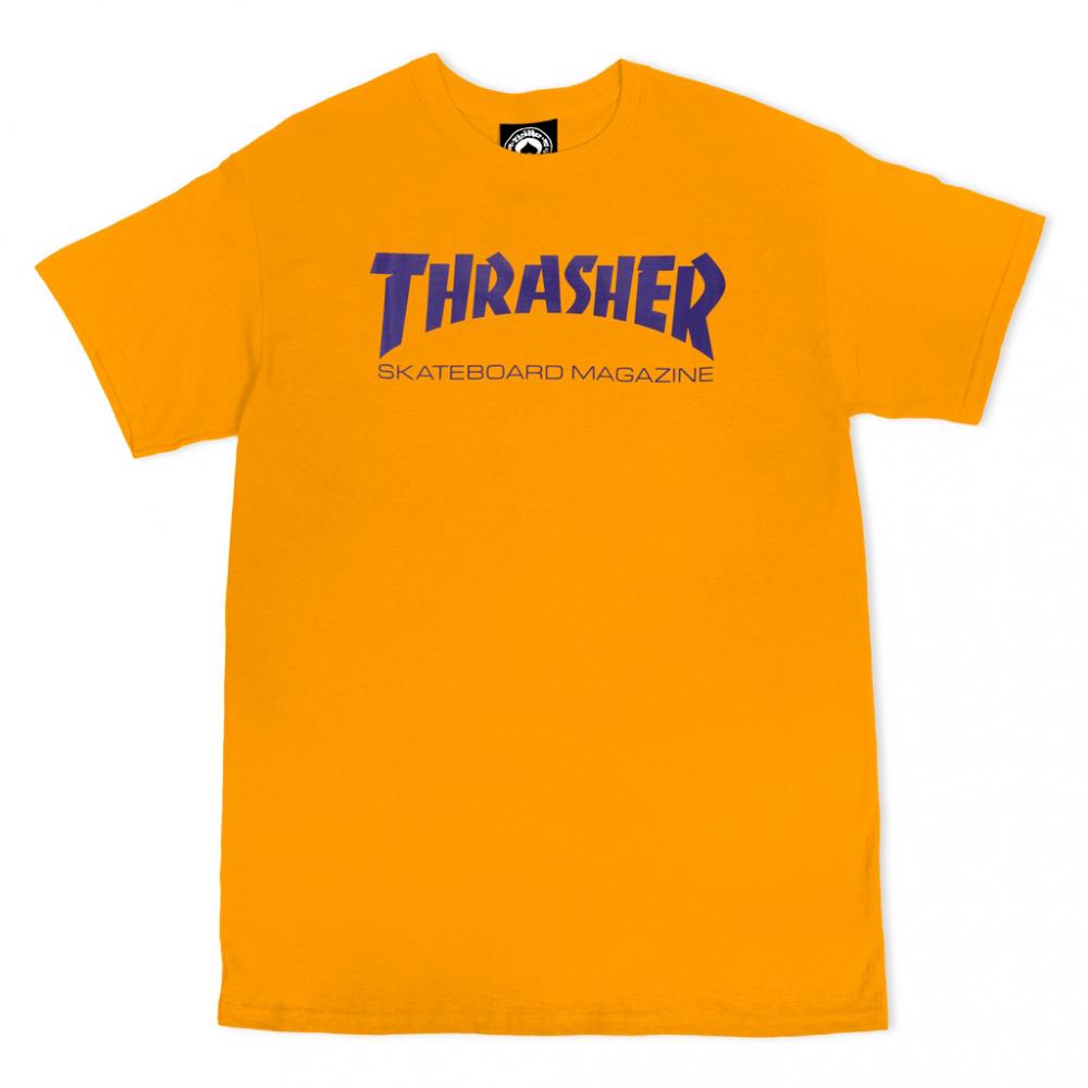 Thrasher T Shirt Skate Mag Gold/Purple